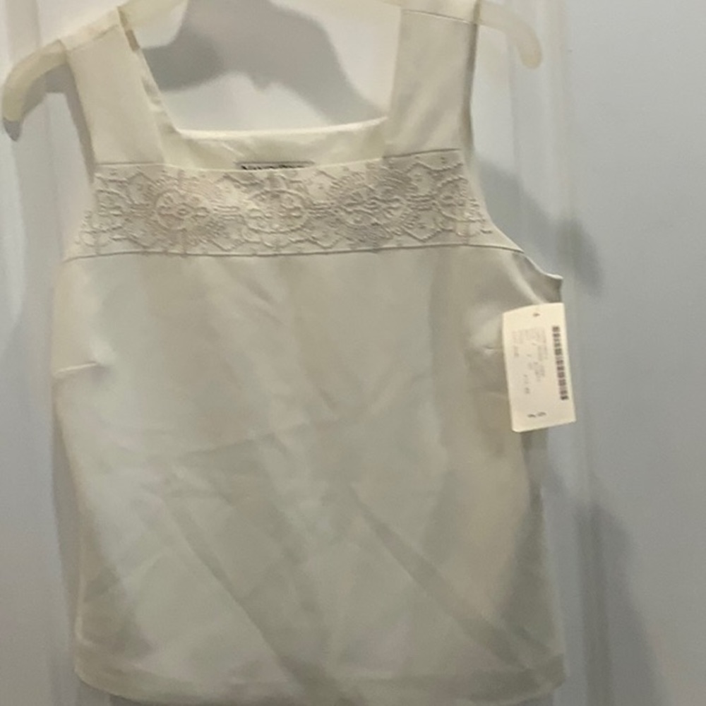 Nancy Bolen White sleeveless top, NWT, 4